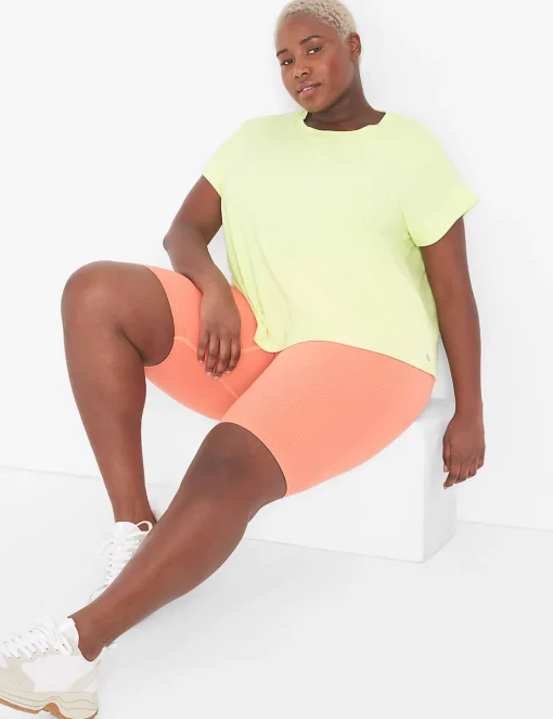 Livi Active Tops^Lane Bryant Livi Soft Crew-Neck Recycled Tee Sunny Lime