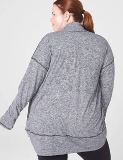Livi Active Tops^Lane Bryant Livi Soft Marl Cocoon Overpiece Black