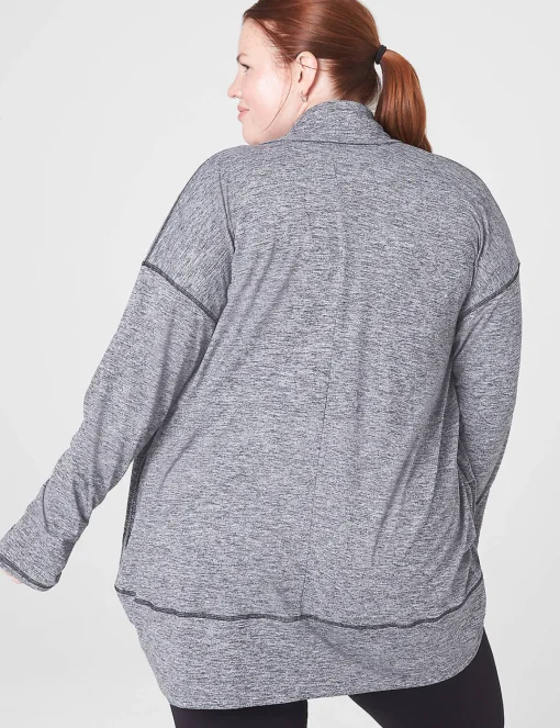 Livi Active Tops^Lane Bryant Livi Soft Marl Cocoon Overpiece Black