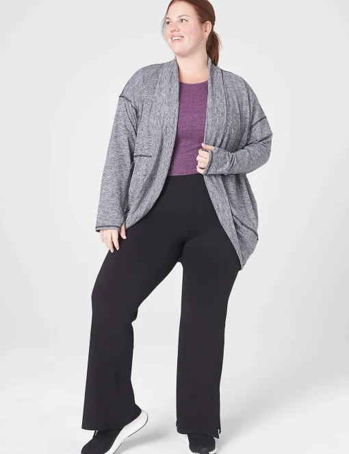 Livi Active Tops^Lane Bryant Livi Soft Marl Cocoon Overpiece Black
