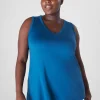 Livi Active Tops^Lane Bryant Livi Soft V-Neck Cutout-Back Tank Ink Blue