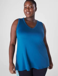 Livi Active Tops^Lane Bryant Livi Soft V-Neck Cutout-Back Tank Ink Blue