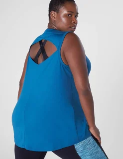 Livi Active Tops^Lane Bryant Livi Soft V-Neck Cutout-Back Tank Ink Blue