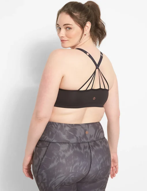 Sports Bras^Lane Bryant Livi Soft Wireless Low-Impact Sports Bra - Strappy Back Black