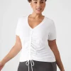 Livi Active Tops^Lane Bryant Livi V-Neck Ruched-Front Top White