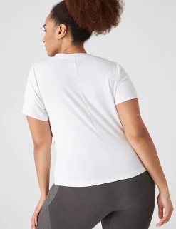Livi Active Tops^Lane Bryant Livi V-Neck Ruched-Front Top White