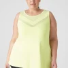 Livi Active Tops^Lane Bryant Livi Wicking Mesh-Yoke Tank Sunny Lime