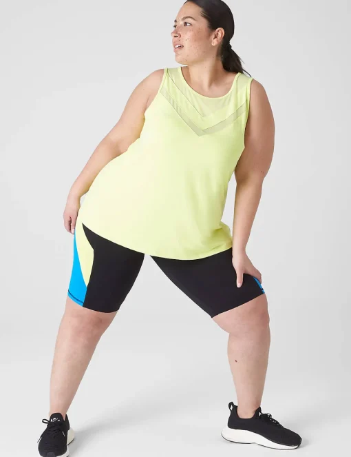 Livi Active Tops^Lane Bryant Livi Wicking Mesh-Yoke Tank Sunny Lime