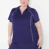Livi Active Tops^Lane Bryant Livi Wicking Performance Polo Shirt Navy