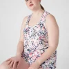 Livi Active Tops^Lane Bryant Livi Wicking Scoop-Neck Racerback Tank Mirage Geo