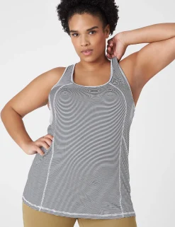 Livi Active Tops^Lane Bryant Livi Wicking Scoop-Neck Racerback Tank Grey Stripe