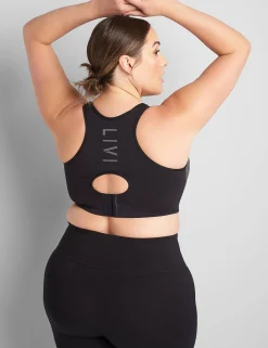 Sports Bras^Lane Bryant Livi Wireless Medium-Impact Seamless Sports Bra With Wicking Black