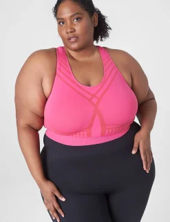 Sports Bras^Lane Bryant Livi Wireless Medium-Impact Seamless Sports Bra With Wicking Pink Yarrow