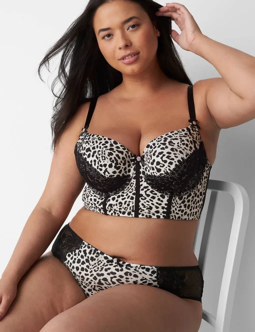Balconette Bras^Lane Bryant Longline Boost Balconette Bra Animal Birch