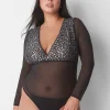 Bodysuits & Playsuits^Lane Bryant Long-Sleeve Bodysuit Black