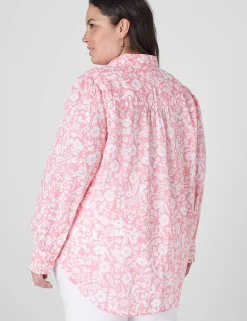 Shirts & Blouses^Lane Bryant Long-Sleeve Button Popover Top Floral