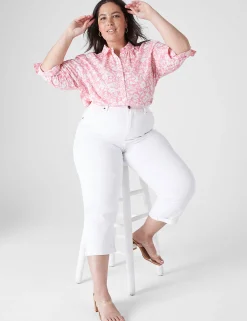 Shirts & Blouses^Lane Bryant Long-Sleeve Button Popover Top Floral