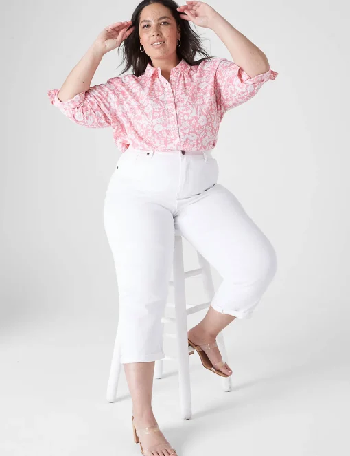 Shirts & Blouses^Lane Bryant Long-Sleeve Button Popover Top Floral