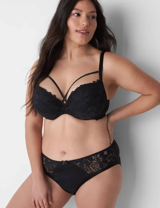 Plunge Bras^Lane Bryant Max Boost Plunge Bra Black