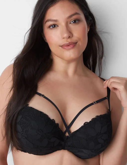 Plunge Bras^Lane Bryant Max Boost Plunge Bra Black