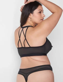 Sexy Panties^Lane Bryant Mesh Split Gusset Thong Black