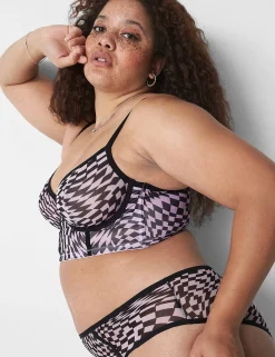 Sexy Bras^Lane Bryant Mesh Unlined Demi Longline Bra Zale Geo