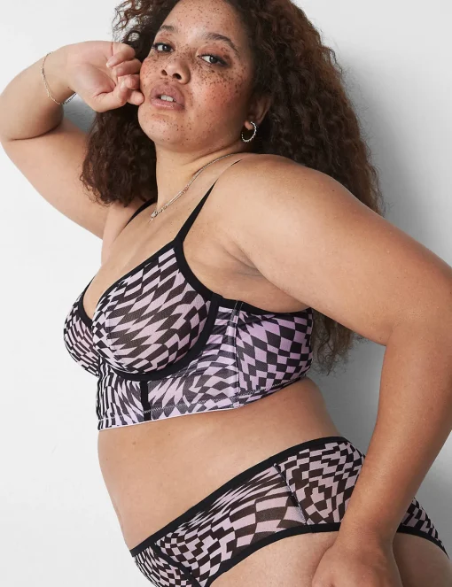 Sexy Bras^Lane Bryant Mesh Unlined Demi Longline Bra Zale Geo