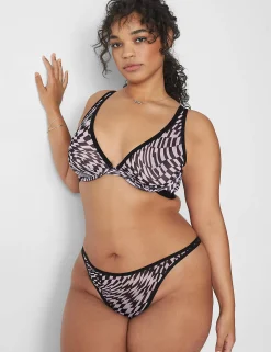 F To K Cups^Lane Bryant Mesh Unlined High Apex Bra Zale Geo