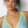 Underwire Bras^Lane Bryant Mesh Unlined High Apex Bra Blue Glow