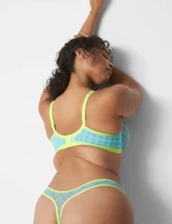 Sexy Bras^Lane Bryant Mesh Unlined High Apex Bra Blue Glow