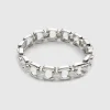 Bracelets^Lane Bryant Metal Link Stretch Bracelet:Silver:Onesz Silvertone