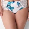 Sexy Panties^Lane Bryant Mid-Waist Cheeky Panty - Lace & Strappy Back Peony Floral