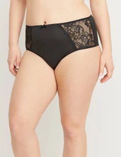 Sexy Panties^Lane Bryant Mid-Waist Strappy-Back Cheeky Panty Black