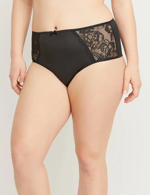 Sexy Panties^Lane Bryant Mid-Waist Strappy-Back Cheeky Panty Black