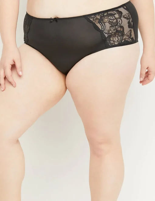 Sexy Panties^Lane Bryant Mid-Waist Strappy-Back Cheeky Panty Black