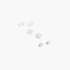Earrings^Lane Bryant Mixed Stud 3 Pk Earrings:Silver:Onesz Silvertone
