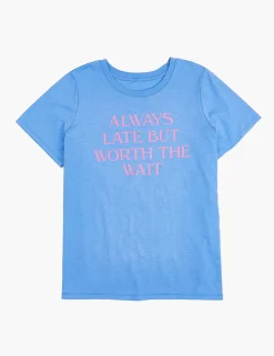 Knit Tops^Lane Bryant Modern Always Late Graphic Tee Sky
