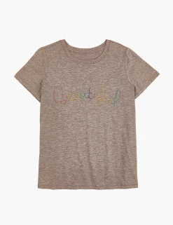 Knit Tops^Lane Bryant Modern Beautiful Embroidered Graphic Tee Medium Heather Grey