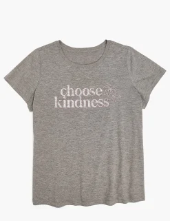 Knit Tops^Lane Bryant Modern Crew-Neck Choose Kindness Graphic Tee Medium Heather Grey