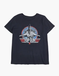 The Tee Shop^Lane Bryant Modern Crew-Neck Top Gun Graphic Tee Blue Nights
