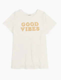 Knit Tops^Lane Bryant Modern Good Vibes Graphic Tee Ivory Rose