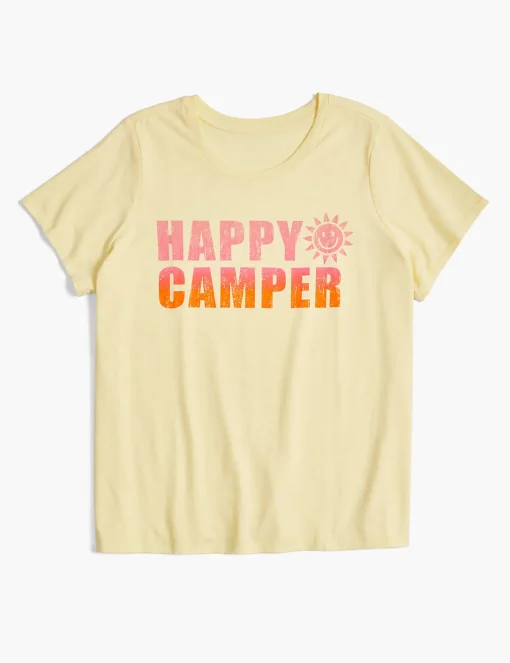 The Tee Shop^Lane Bryant Modern Happy Camper Sunset Graphic Tee Pastel Yellow