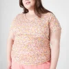 Knit Tops^Lane Bryant Modern Jersey Side-Ruched Tee Mia Floral