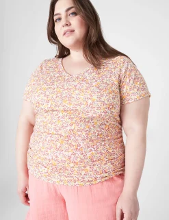 Knit Tops^Lane Bryant Modern Jersey Side-Ruched Tee Mia Floral