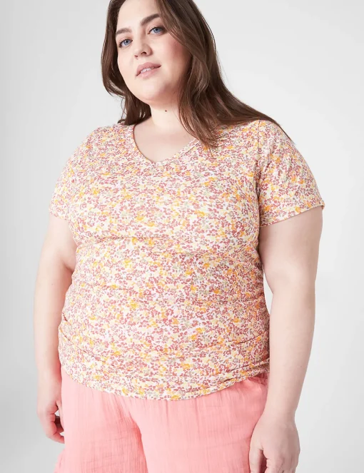 Knit Tops^Lane Bryant Modern Jersey Side-Ruched Tee Mia Floral