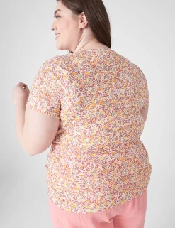 Knit Tops^Lane Bryant Modern Jersey Side-Ruched Tee Mia Floral