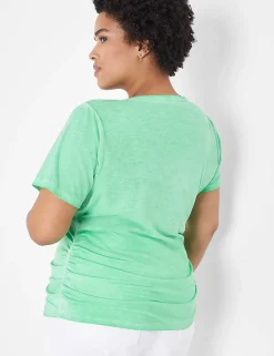Knit Tops^Lane Bryant Modern Jersey Side-Ruched Tee Island Green