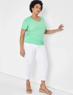 The Tee Shop^Lane Bryant Modern Jersey Side-Ruched Tee Island Green