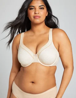 F To K Cups^Lane Bryant Modern Lace Unlined Full Coverage Bra Cafe