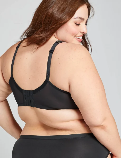 F To K Cups^Lane Bryant Modern Lace Unlined Full Coverage Bra Black